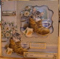 (image for) Kitten in Boot Birthday Card
